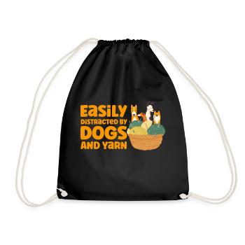 Fil Tricot Tricot Tissu Tricot Cadeau - Sac de sport léger - noir - Devant