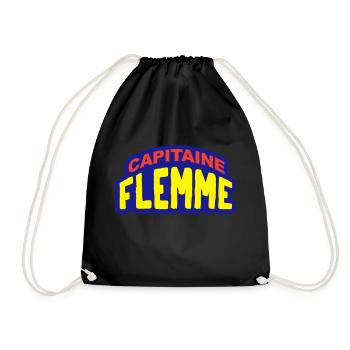 Capitaine flemme humour super héros - Sac de sport léger - noir - Devant