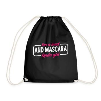 I'm A Mud And Mascara Kinda Girl 4 - Drawstring Bag - black - Front