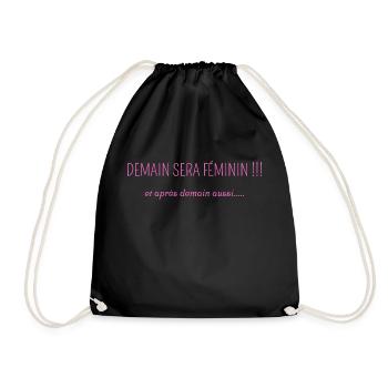 Demain sera féminin et après demain aussi - Sac de sport léger - noir - Devant