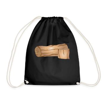 Holz Heizen Holz Liebhaber Geschenk - Turnbeutel - Schwarz - Vorne