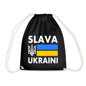 Slava ukraini - Drawstring Bag - black - Front