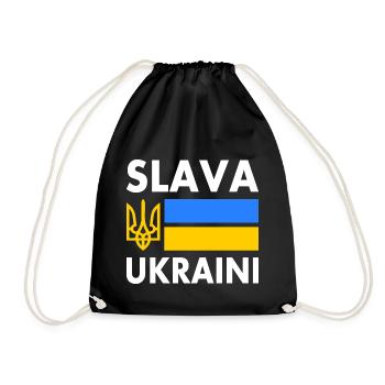 Slava ukraini - Drawstring Bag - black - Front