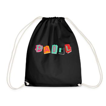 Ideal gift for Padel lovers - Drawstring Bag - black - Front