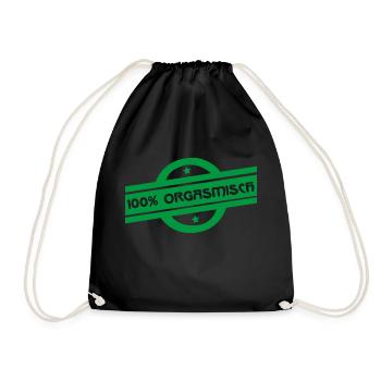 orgasmisch oder organic - Turnbeutel - Schwarz - Vorne