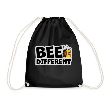 bee different saying quote - Drawstring Bag - black - Front