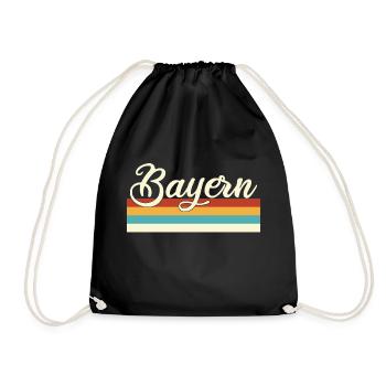 Bavière - Allemagne - Rétro - Vintage - Bars - Sac de sport léger - noir - Devant