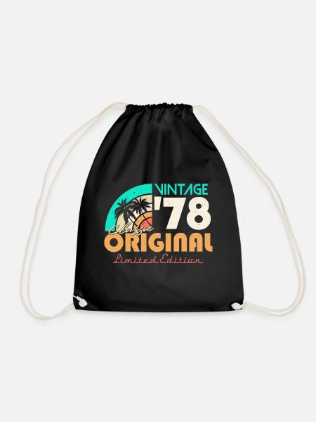 Jahrgang 1978 geboren Retro Vintage Geburtstag - Turnbeutel - Schwarz