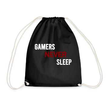 Gamers never sleep - Sac de sport léger - noir - Devant