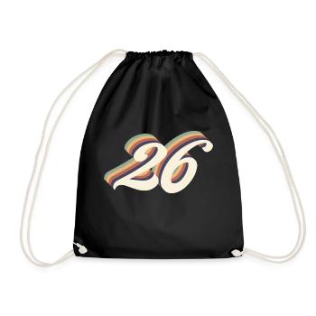 26th anniversary vintage - Drawstring Bag - black - Front