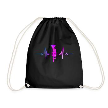 Trompete Space Heartbeat für Musiker - Turnbeutel - Schwarz - Vorne