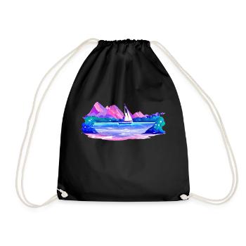 Sailing Sailing Sailing Sailing Sailboat - Drawstring Bag - black - Front