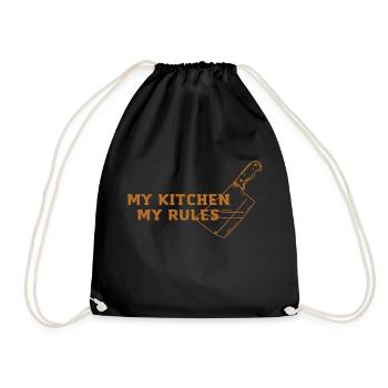 My kitchen, my rules! - Drawstring Bag - black - Front
