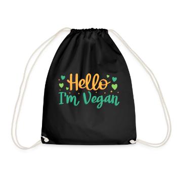 Salut, je suis vegan - Sac de sport léger - noir - Devant