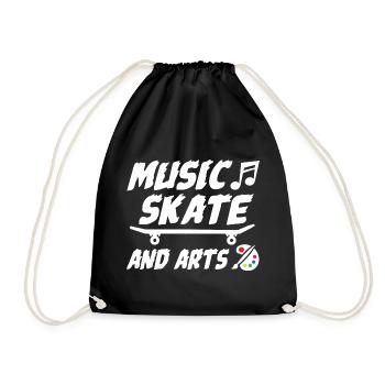 Music Skate And Arts - Turnbeutel - Schwarz - Vorne