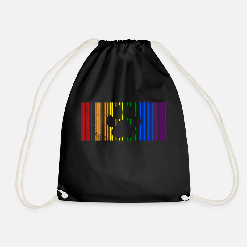 LGBT Regenbogen Farben Barcode Icon Pride Gay Paw - Turnbeutel - Schwarz