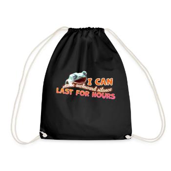 I CAN MAKE AWKWARD SILENCE LAST FOR HOURS - Drawstring Bag - black - Front