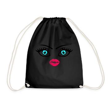 kiss face - Turnbeutel - Schwarz - Vorne