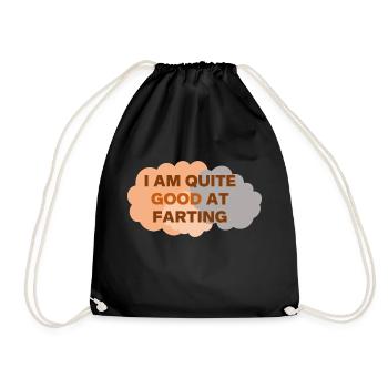 Quite good at farting - Drawstring Bag - black - Front