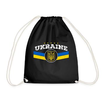 Ukraine Trident - Symbole ukrainien Tryzub - Sac de sport léger - noir - Devant