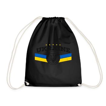 Ukraine Trident - Symbole ukrainien Tryzub - Sac de sport léger - noir - Devant