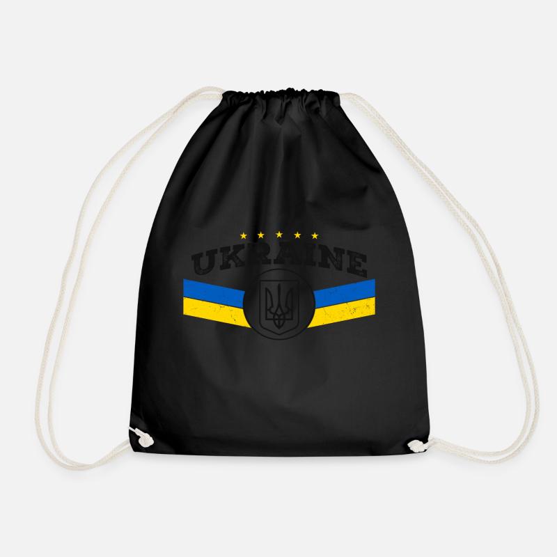 Ukrainischer Dreizack - Ukrainisches Tryzub-Symbol - Turnbeutel - Schwarz