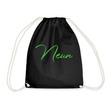 9. Geburtstag Neun 9 Jahre - Turnbeutel - Schwarz - Vorne