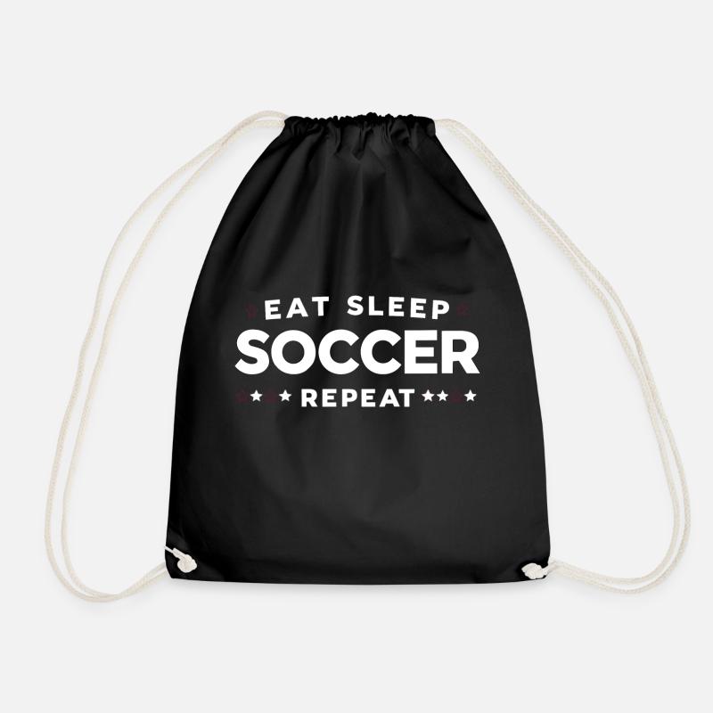 Eat Sleep Soccer Repeat - Turnbeutel - Schwarz