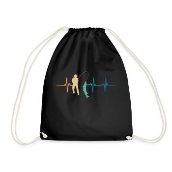 Fisherman's Heartbeat - Drawstring Bag - black - Front