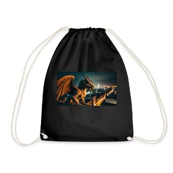 Gargoyle with an evil smile monster dark horror - Drawstring Bag - black - Front