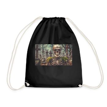 squelette maléfique à un cimetière monstre horreur sombre sc - Sac de sport léger - noir - Devant