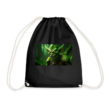 gobelin maléfique sourire monstre sombre horreur effrayant - Sac de sport léger - noir - Devant