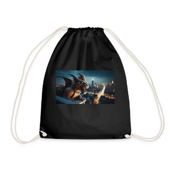 Gargoyle with an evil smile monster dark horror - Drawstring Bag - black - Front