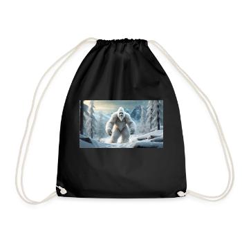 Sasquatch Bigfoot dans les montagnes monstre de neige - Sac de sport léger - noir - Devant