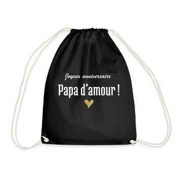 Happy Birthday Dad of Love - Drawstring Bag - black - Front