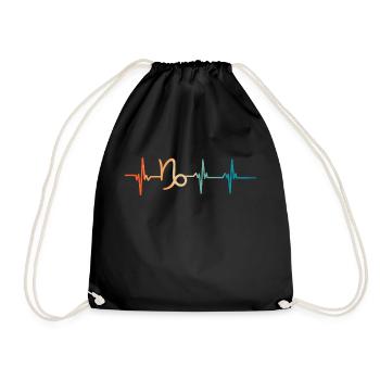 Battement de cœur signe astrologique capricorne - Sac de sport léger - noir - Devant