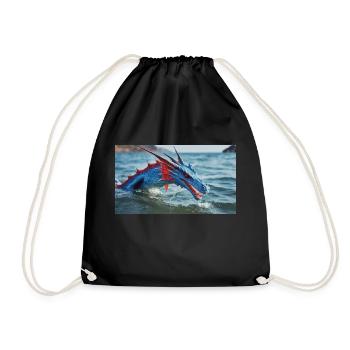 Un dragon d’eau bleu réaliste dans le turquoise - Sac de sport léger - noir - Devant