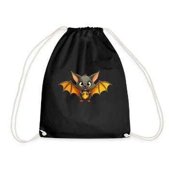 Little funny bat - Drawstring Bag - black - Front