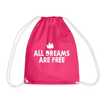All Dreams - Drawstring Bag - fuchsia - Front