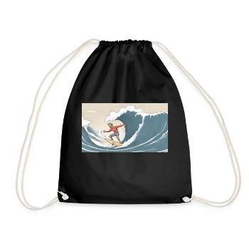 Surfing not serene - Drawstring Bag - black - Front