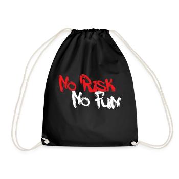 No Risk No Fun - Drawstring Bag - black - Front