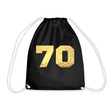 70 paillettes doré - 70e anniversaire - Sac de sport léger - noir - Devant
