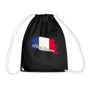 Ich bin eine Französin, französische Flagge - Turnbeutel - Schwarz - Vorne