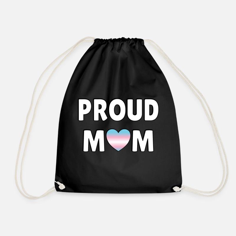 Stolze Mama Trans Flagge Herz - Turnbeutel - Schwarz