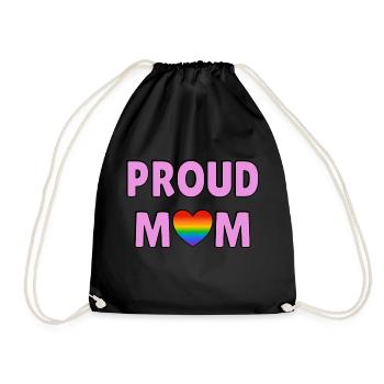 Stolze Mama Regenbogenherz Stolze Eltern LGBTQ-Familie - Turnbeutel - Schwarz - Vorne