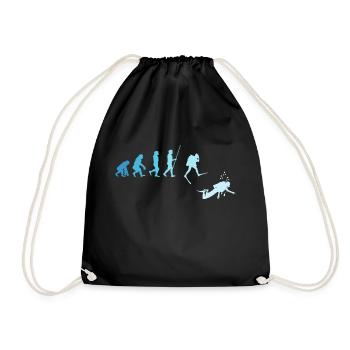 Diving Diver Evolution Retro Scuba - Drawstring Bag - black - Front