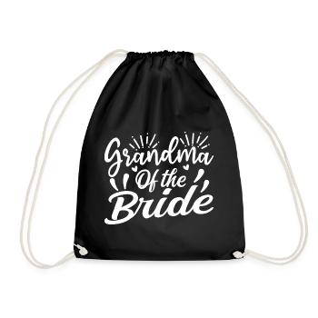 Grandma Of The Bride Wedding Party Family Wedding - Drawstring Bag - black - Front