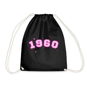 1960's Pink Star - Drawstring Bag - black - Front