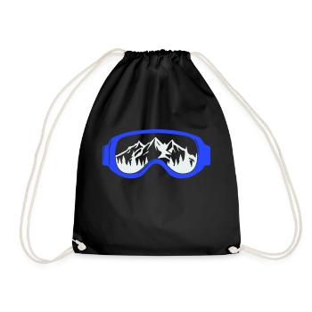 Ski goggles - Drawstring Bag - black - Front