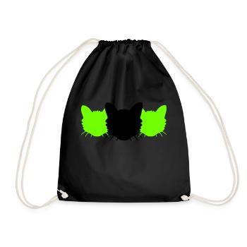 3 Chats Silhouettes Trois Amis Equipe Chefs d’équipe - Sac de sport léger - noir - Devant